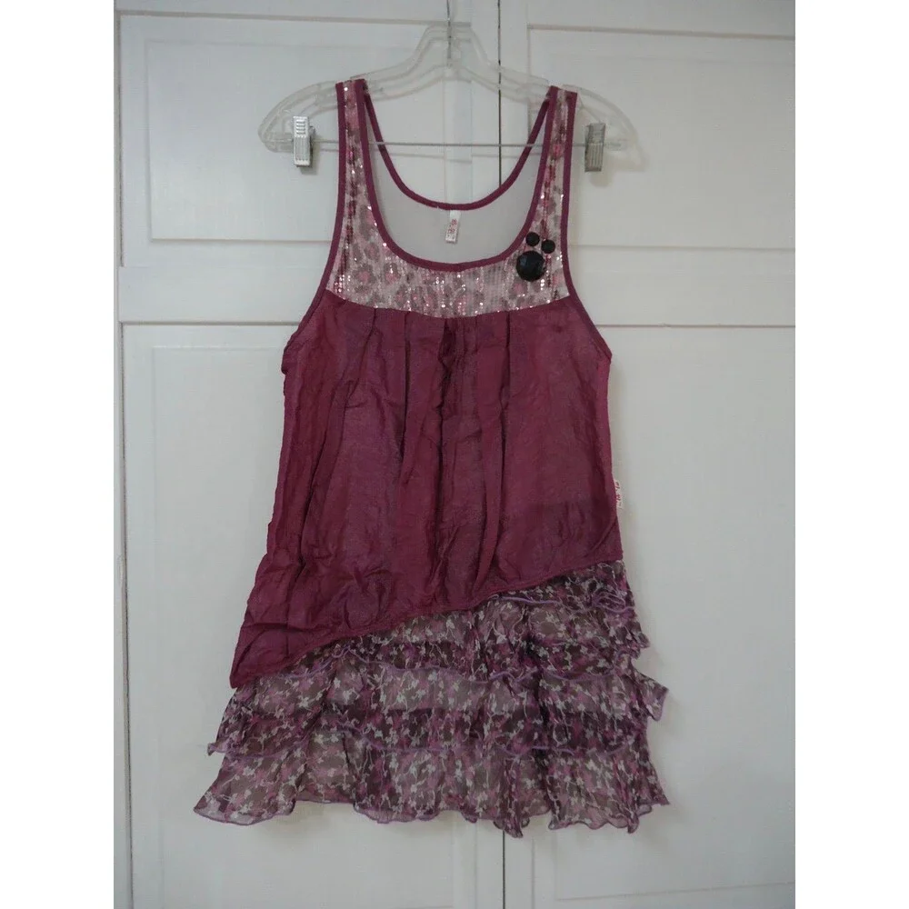 Sweet Layered Ruffle Leopard Print Dress Girl Size XL
